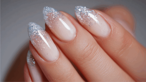 Minimalist white holiday nails
